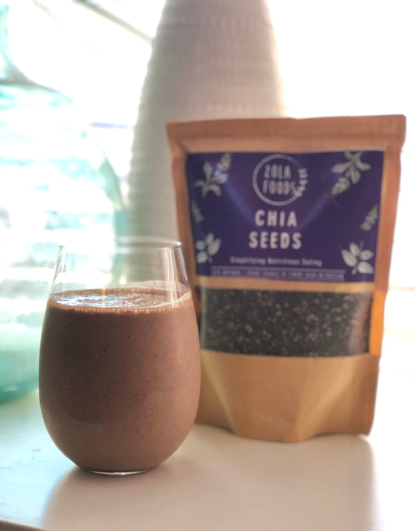 Chocolate Peanut Butter Chia Smoothie